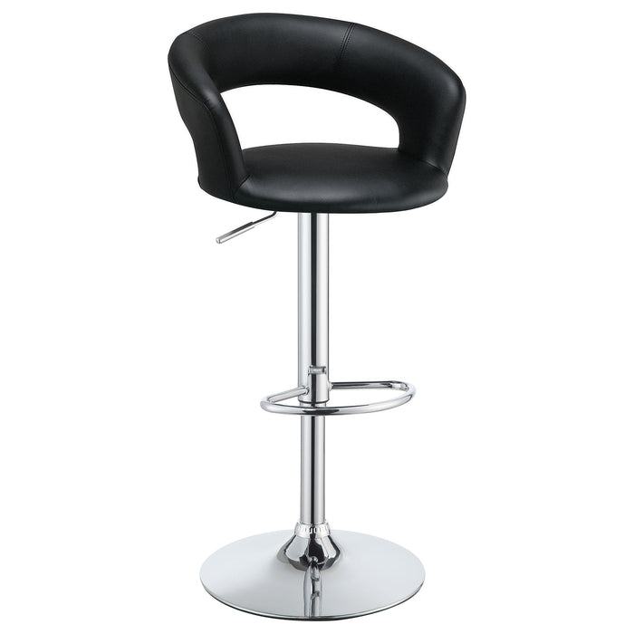 Barraza 29-inch Adjustable Height Bar Stool Black and Chrome