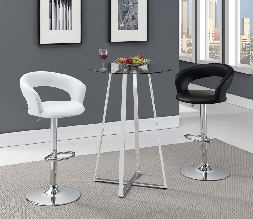 Barraza 29-inch Adjustable Height Bar Stool Black and Chrome