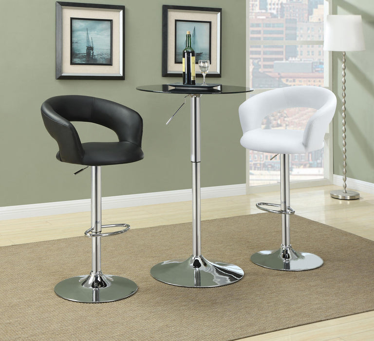 Barraza 29-inch Adjustable Height Bar Stool Black and Chrome