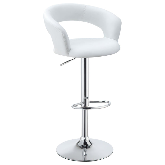 Barraza 29-inch Adjustable Height Bar Stool White and Chrome