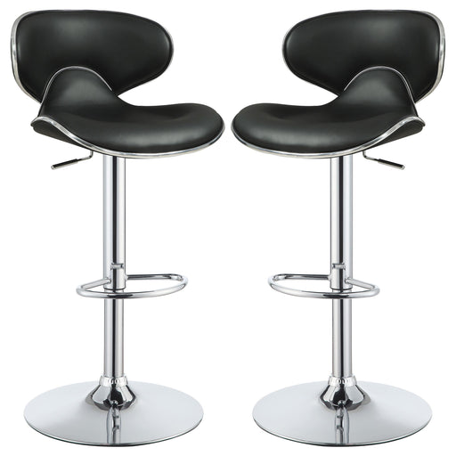 Edenton Upholstered Adjustable Bar Stool Black (Set of 2)