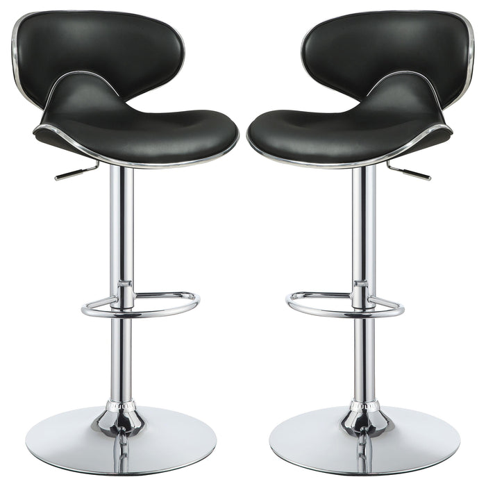 Edenton Upholstered Adjustable Bar Stool Black (Set of 2)