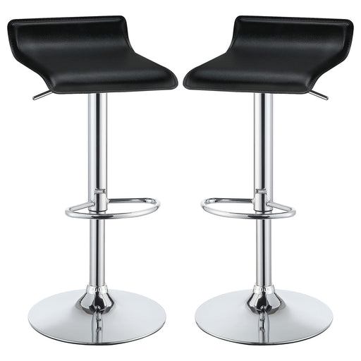 Bidwell Upholstered Adjustable Bar Stool Black (Set of 2)