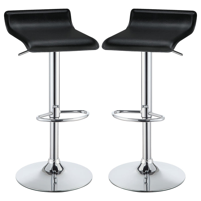 Bidwell Upholstered Adjustable Bar Stool Black (Set of 2)
