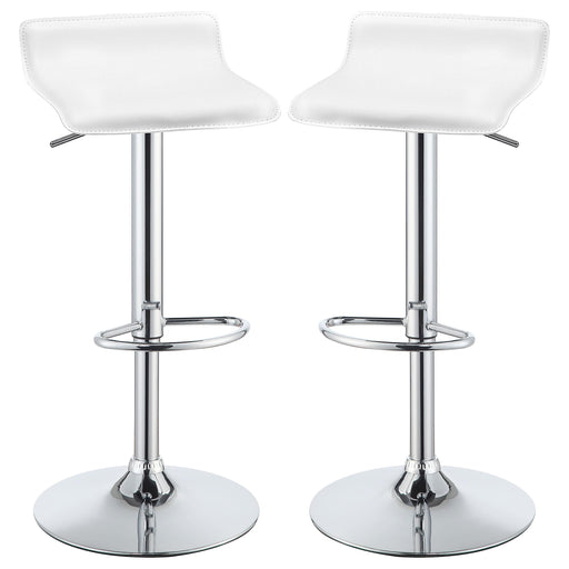Bidwell Upholstered Adjustable Bar Stool White (Set of 2)