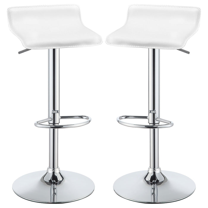 Bidwell Upholstered Adjustable Bar Stool White (Set of 2)