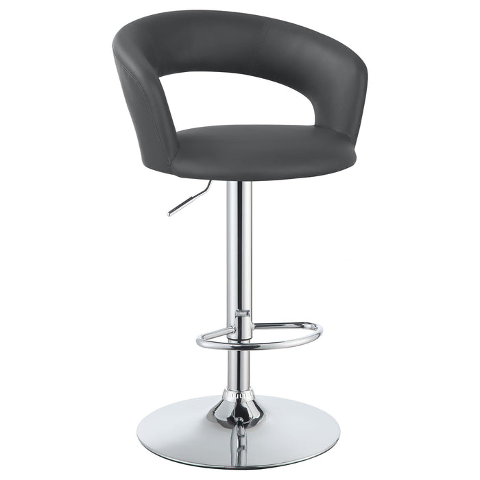 Barraza 29-inch Adjustable Height Bar Stool Grey and Chrome