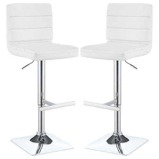 Bianca Upholstered Adjustable Bar Stool White (Set of 2)