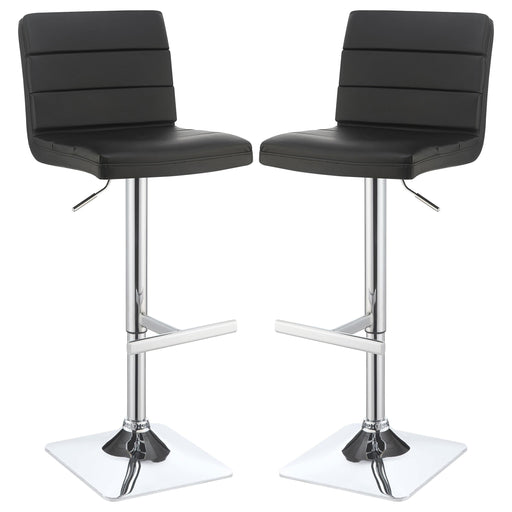 Bianca Upholstered Adjustable Bar Stool Black (Set of 2)