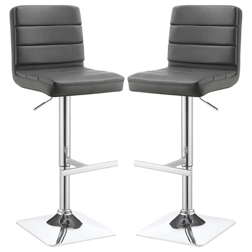 Bianca Upholstered Adjustable Bar Stool Grey (Set of 2)