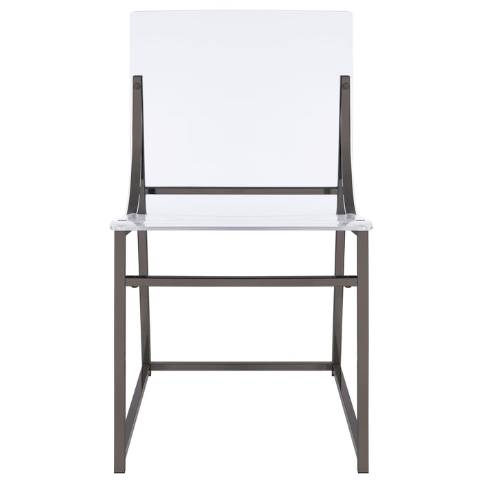 Adino Acrylic Dining Side Chair Black Nickel (Set of 2)
