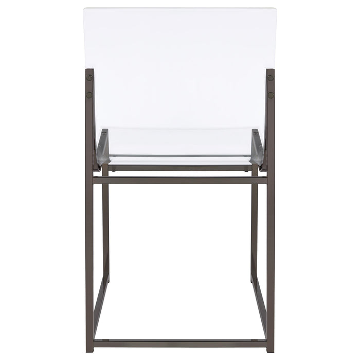 Adino Acrylic Dining Side Chair Black Nickel (Set of 2)