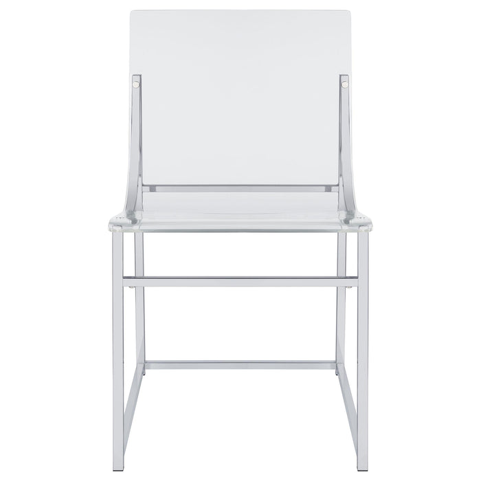 Adino Acrylic Dining Side Chair Chrome (Set of 2)