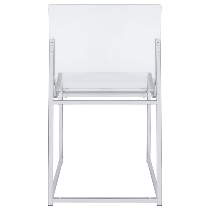 Adino Acrylic Dining Side Chair Chrome (Set of 2)