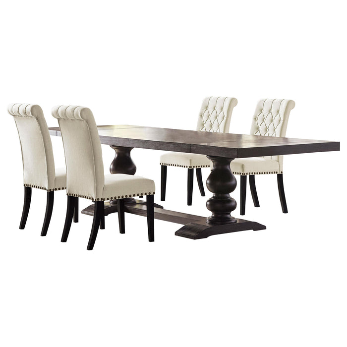 Phelps 5-piece Rectangular Dining Table Set Distressed Noir