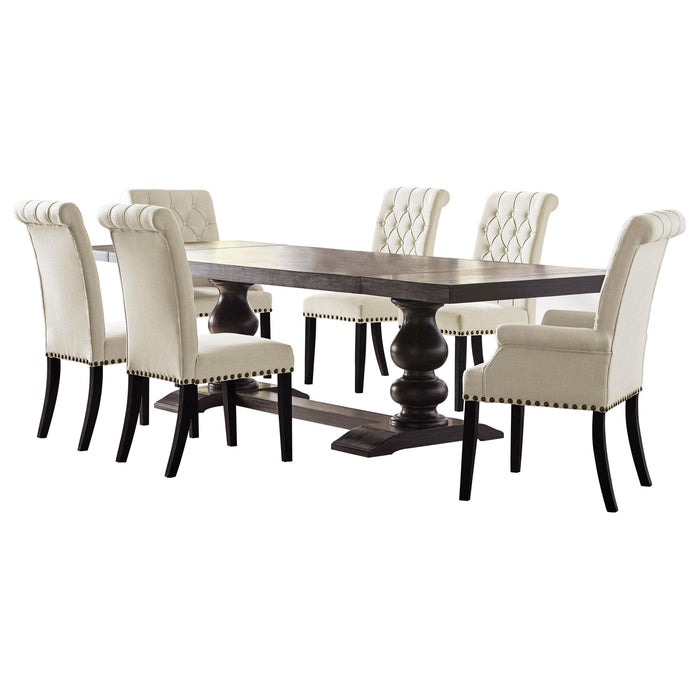Phelps 7-piece Rectangular Dining Table Set Distressed Noir