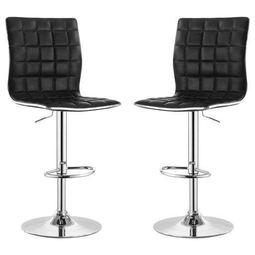 Ashbury Upholstered Adjustable Bar Stool Black (Set of 2)