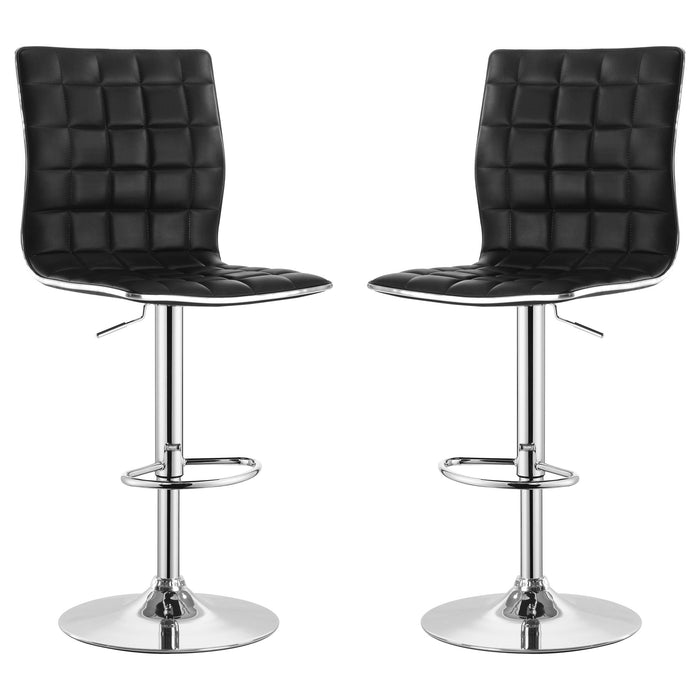 Ashbury Upholstered Adjustable Bar Stool Black (Set of 2)