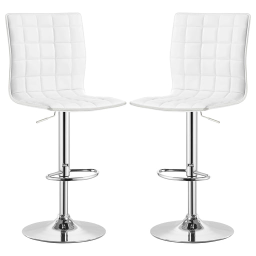 Ashbury Upholstered Adjustable Bar Stool White (Set of 2)