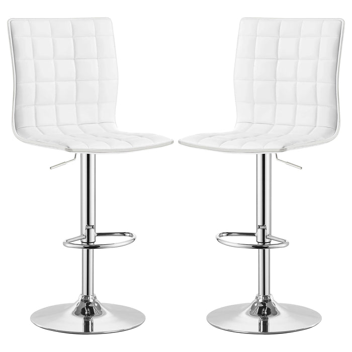 Ashbury Upholstered Adjustable Bar Stool White (Set of 2)