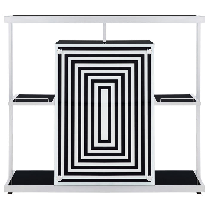 Zinnia 2-tier Glass Shelf Home Bar Wine Cabinet Black