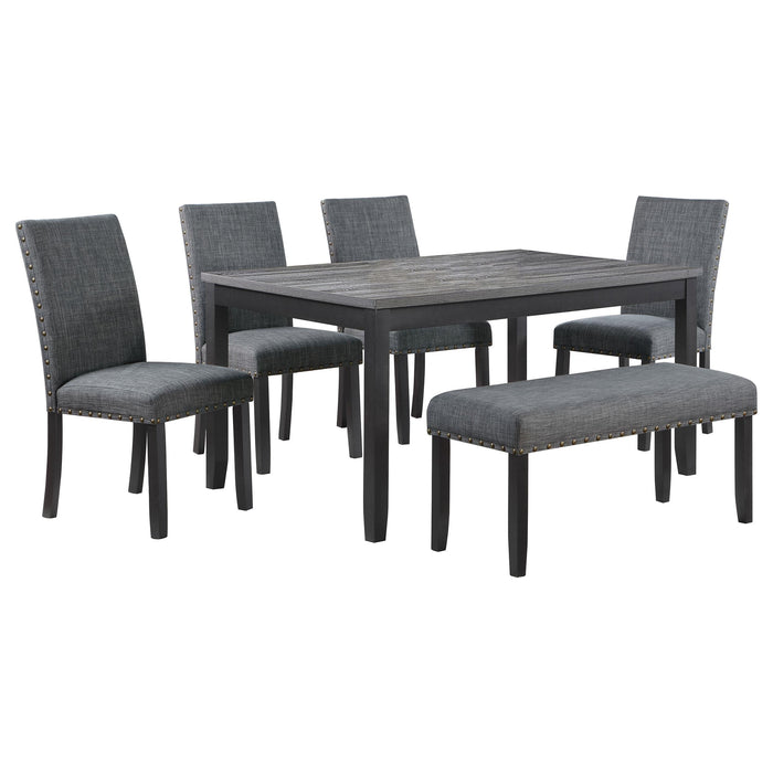 Barlow 6-piece Rectangular Dining Table Set Grey and Black
