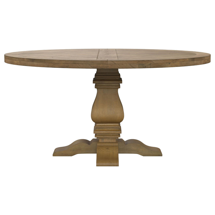 Florence Round 60-inch Wood Dining Table Rustic Honey