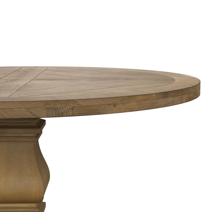 Florence Round 60-inch Wood Dining Table Rustic Honey