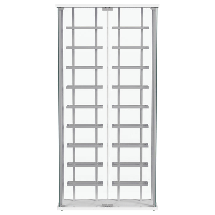 Montara Tempered Glass Wine Storage LED Curio Cabinet Chrome