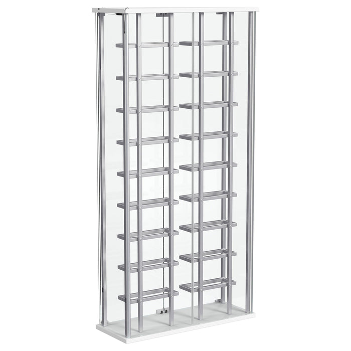 Montara Tempered Glass Wine Storage LED Curio Cabinet Chrome