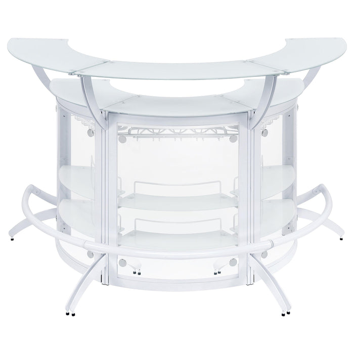 Dallas 3-piece Curved Freestanding Home Bar Cabinet White