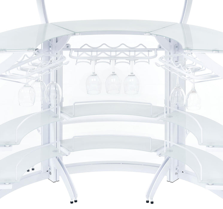 Dallas 3-piece Curved Freestanding Home Bar Cabinet White