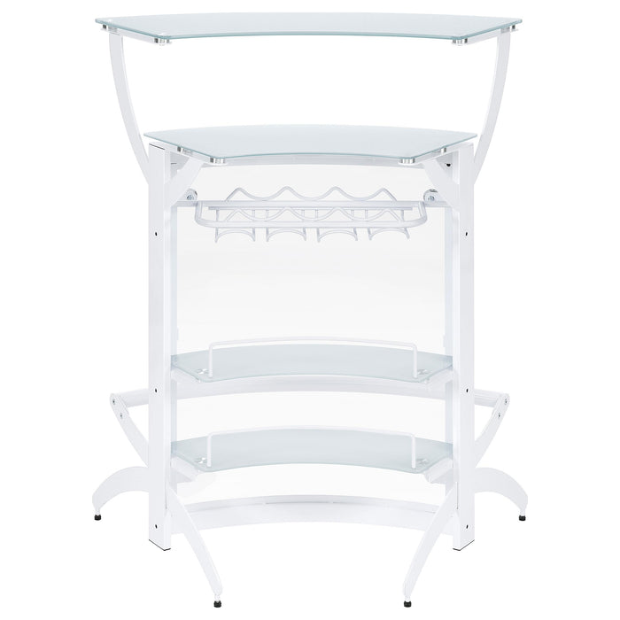 Dallas 2-shelf Curved Freestanding Home Bar Cabinet White
