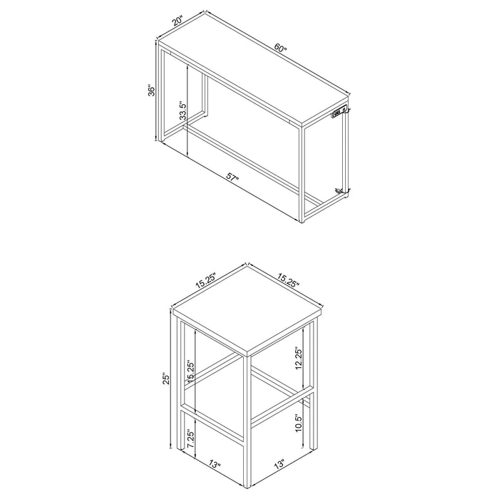 Cassidy 4-piece Counter Height Dining Table Set Dark Oak