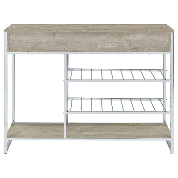 Melrose 2-drawer Home Bar Storage with Wine Rack Grey
