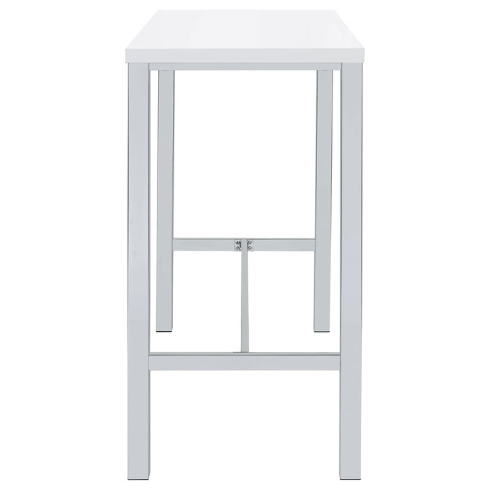 Natividad 5-piece Pub Height Bar Table Set White High Gloss
