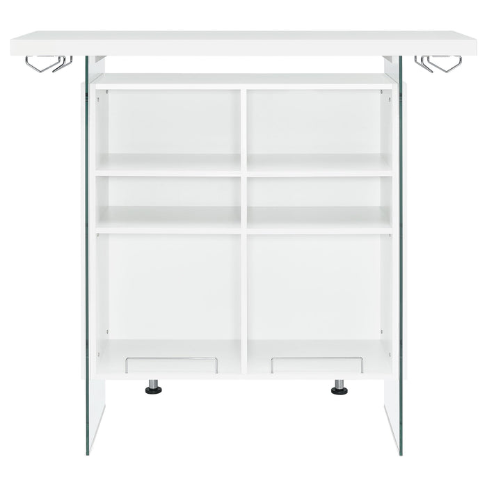 Acosta Freestanding Home Bar Wine Cabinet White High Gloss