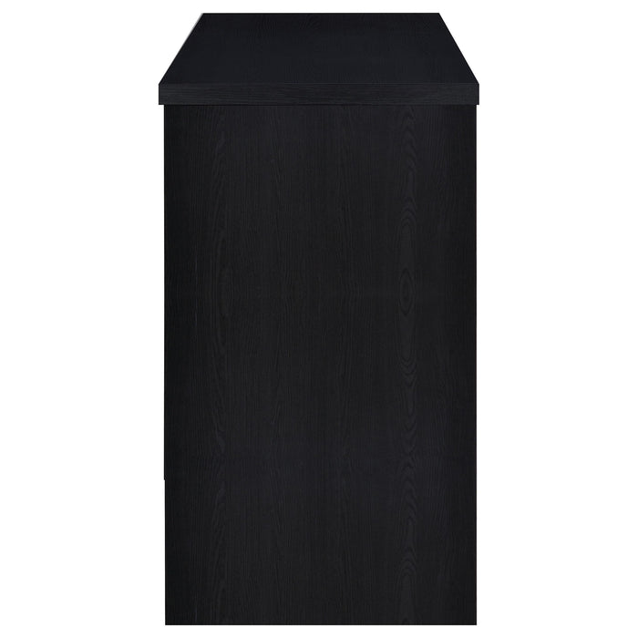 Topanga Engineered Wood Freestanding Home Bar Black