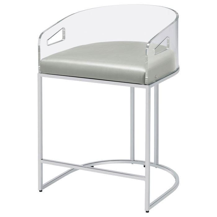 Thermosolis Clear Acrylic Counter Chair Chrome (Set of 2)