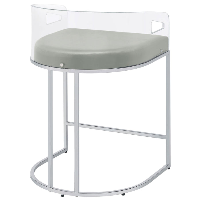 Thermosolis Clear Acrylic Counter Chair Chrome (Set of 2)