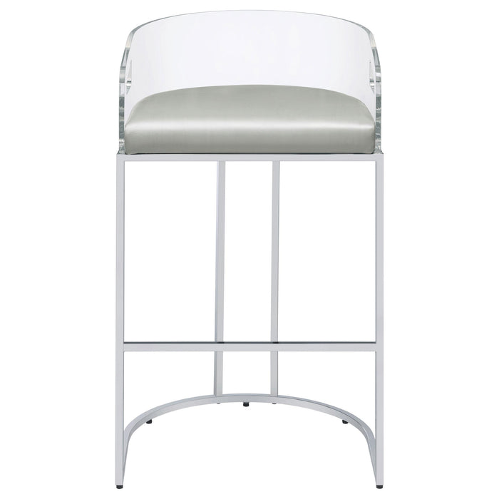 Thermosolis Clear Acrylic Bar Chair Chrome (Set of 2)
