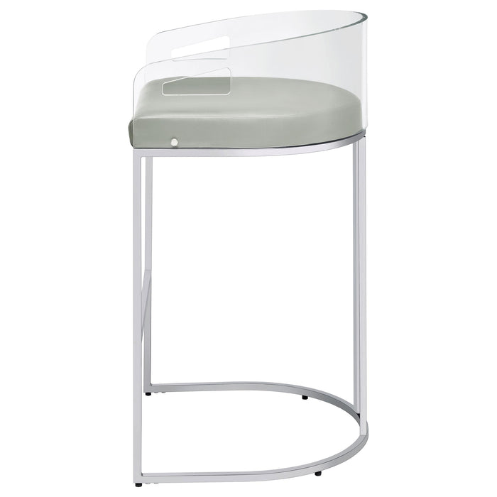 Thermosolis Clear Acrylic Bar Chair Chrome (Set of 2)