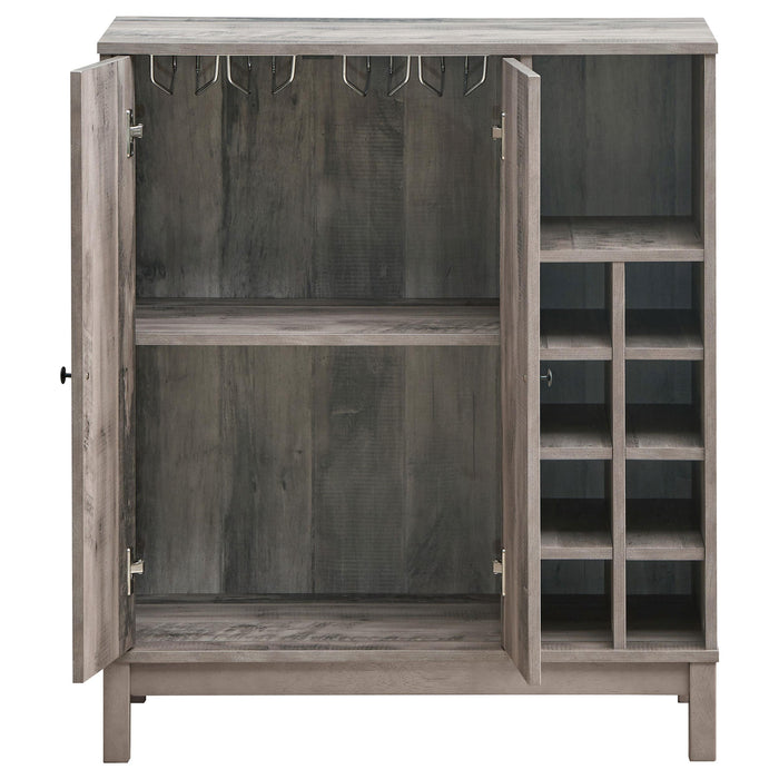 Cheyenne 2-door Home Bar Wine Cabinet Weathered Acacia