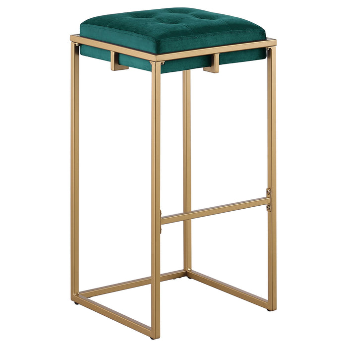 Nadia Upholstered Backless Bar Stool Green (Set of 2)