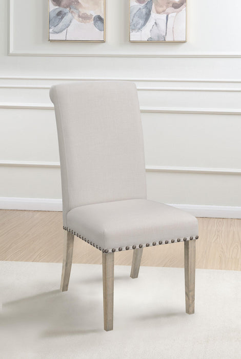 Salem Fabric Upholstered Dining Side Chair Beige (Set of 2)