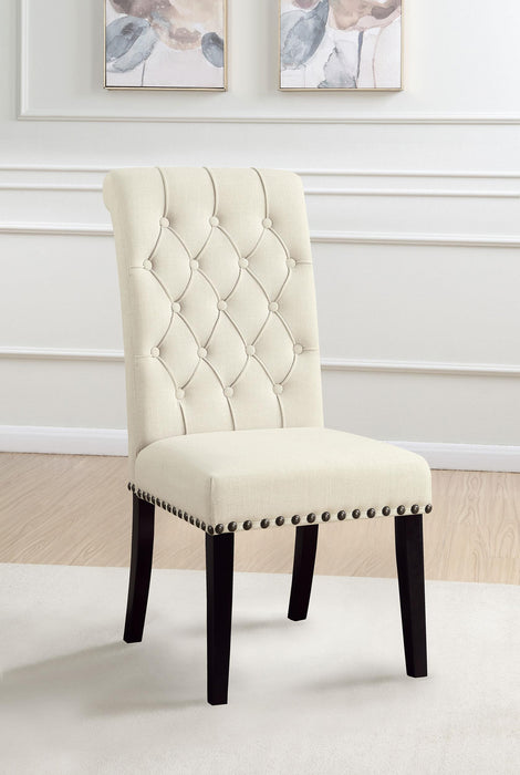 Alana Fabric Upholstered Dining Side Chair Beige (Set of 2)