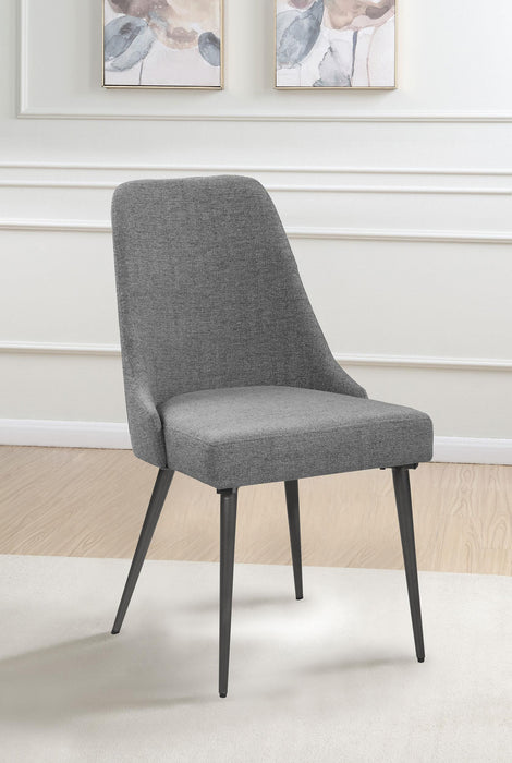 Alan Fabric Upholstered Dining Side Chair Grey (Set of 2)