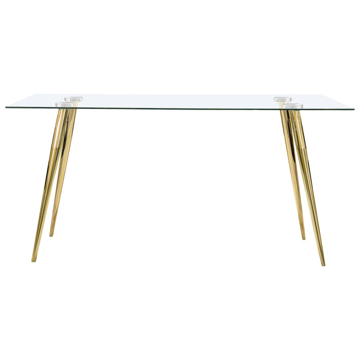Gilman Rectangular 64-inch Glass Top Dining Table Gold