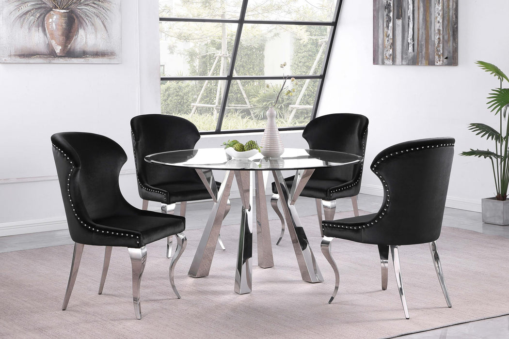 Cheyanne Upholstered Dining Side Chair Black (Set of 2)
