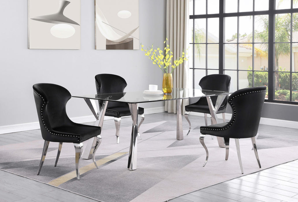 Cheyanne Upholstered Dining Side Chair Black (Set of 2)